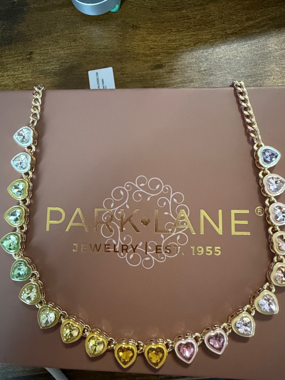 Park Lane Gold-Tone Multicolor Heart Crystal Necklace